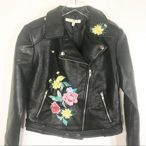 Free Generation Faux-Leather Jacket w/ Embroidery